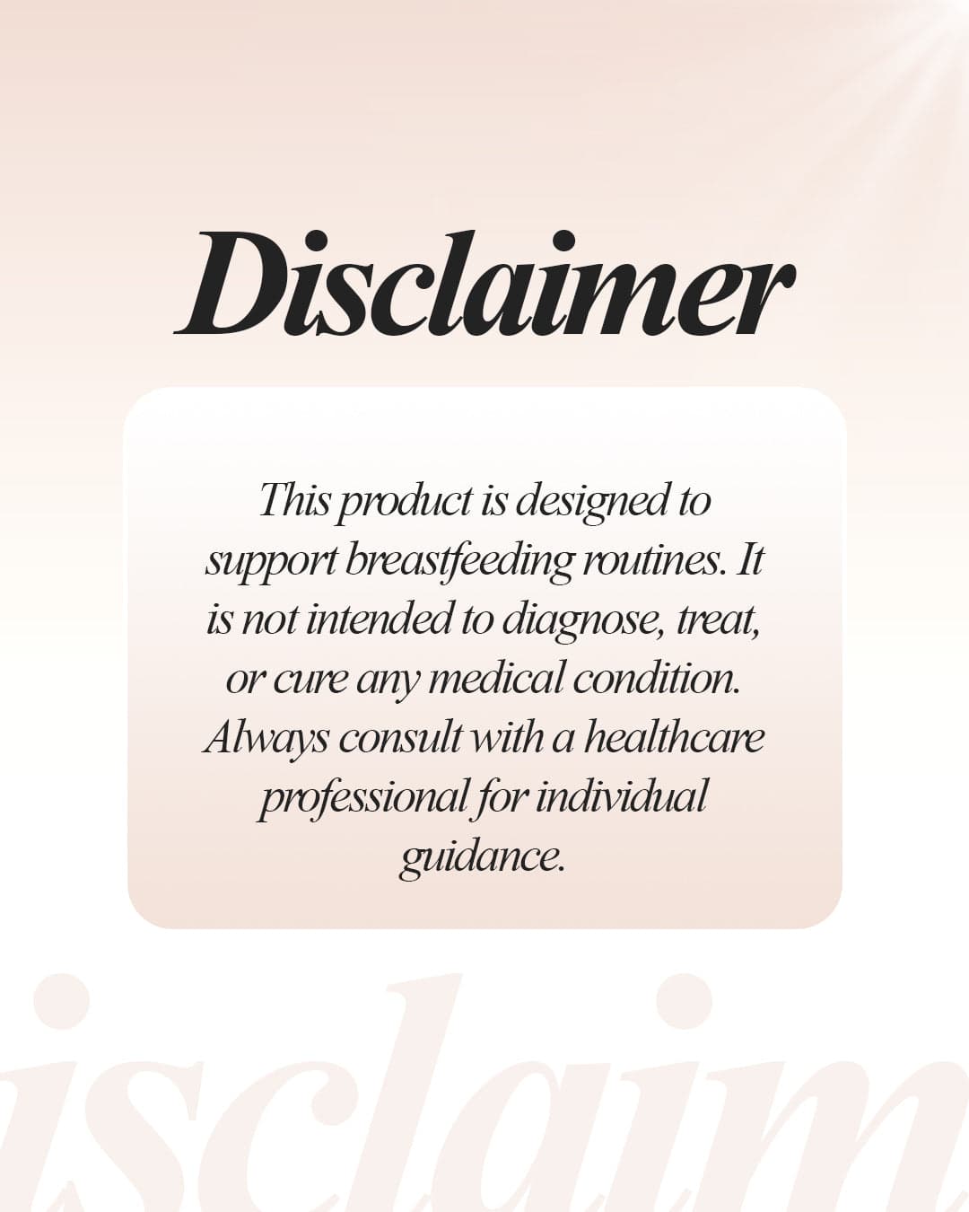 Disclaimer: supports breastfeeding routines; not intended to diagnose, treat or cure any condition — consult a healthcare professional